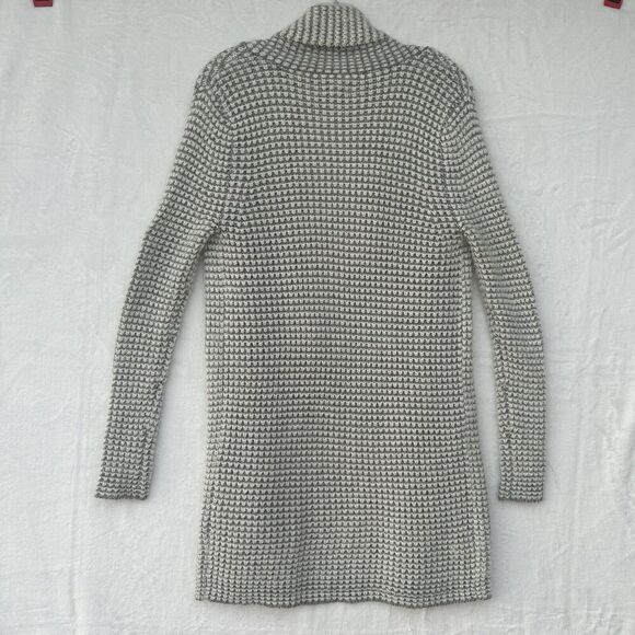 Vera Wang Princess Grey Silver Open Duster Cardigan Sweater Small Shawl Pockets - Picture 5 of 8